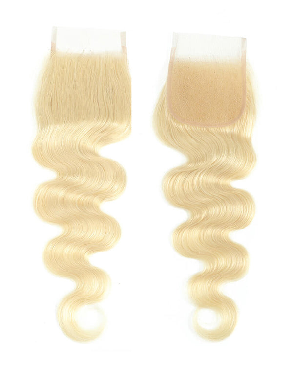 Charmanty Stylish Blonde 613 Closure 4x4 Transparent Lace 100% Human Hair