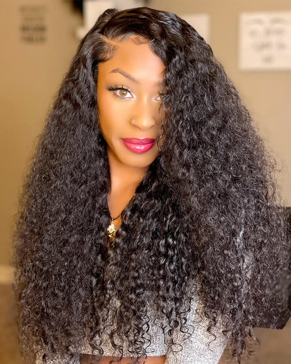 Charmanty Glueless 13x4 Front Lace Air Wig Deep Wave With Realistic Hairline