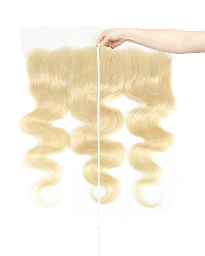 Charmanty Luxurious Body Wave 613 Blonde Frontal with 13x4 Invisible Lace Human Hair Natural Color