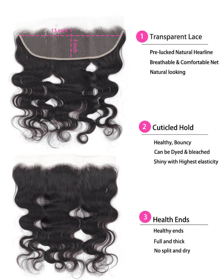 Charmanty Pre-plucked 13x4 Lace Closure 100% Human Hair Body Wave