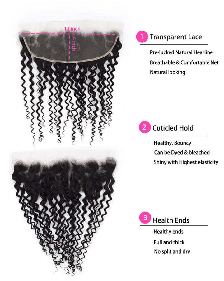 Charmanty Graceful Water Wave Closure with 13x4 Undetectable Transparent Lace