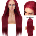 [Upgrade] Charmanty Flawless Straight 99J 180% Density Wig 13x4 Invisible Lace Human Hair