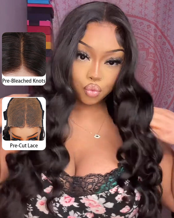 Charmanty Gorgeous Body Wave Wig Human Hair with 9x6 M-Cap Pre-Bleached Knots Pre-Plucked Natural Hairline