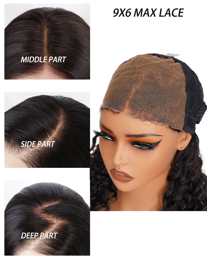 Charmanty M-Cap Wear And Go Wigs Pre Cut Lace With 9x6 Invisible Lace Deep Wave Human Hair