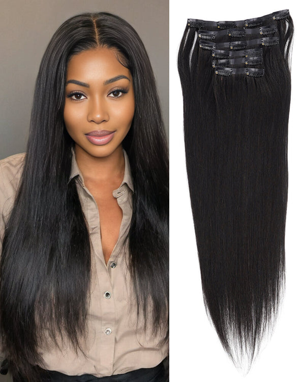 Charmanty Invisible Clip In Hair Extensions Straight Human Hair