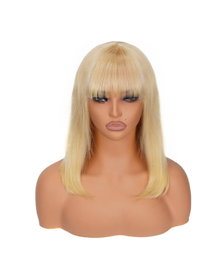 Charmanty Luxurious Blonde BOB Wig Real Human Hair Straight