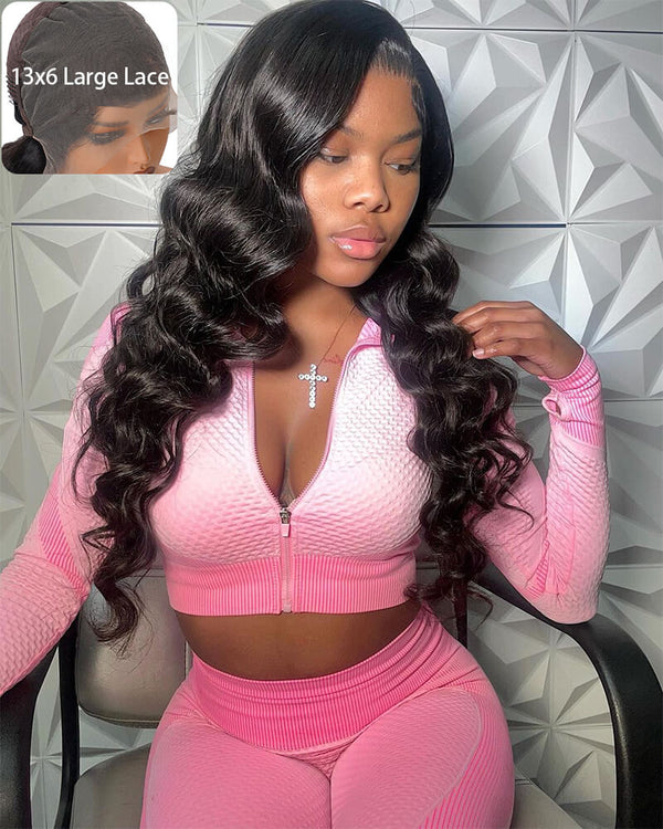 Charmanty Elegant 13x6 Lace Frontal Wig Body Wave Human Hair with Clean Hairline & Invisible Knots