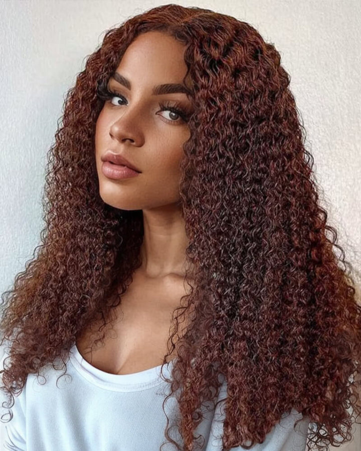 Charmanty Super Pretty Kinky Curly Lace Front Wig 13x4 Tranparent Lace Brown Color