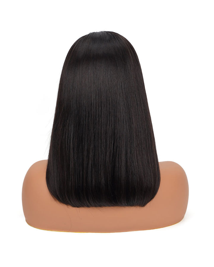 Charmanty Silky Straight Black Hair with Blonde Highlights in Front 4X4 Natural Melted Lace Real Human Hair