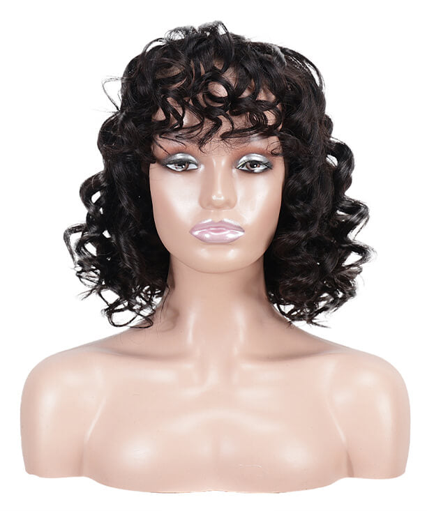 Charmanty Fluffy Bouncy Curly Wig 4x4 Lace Closure Human Hair