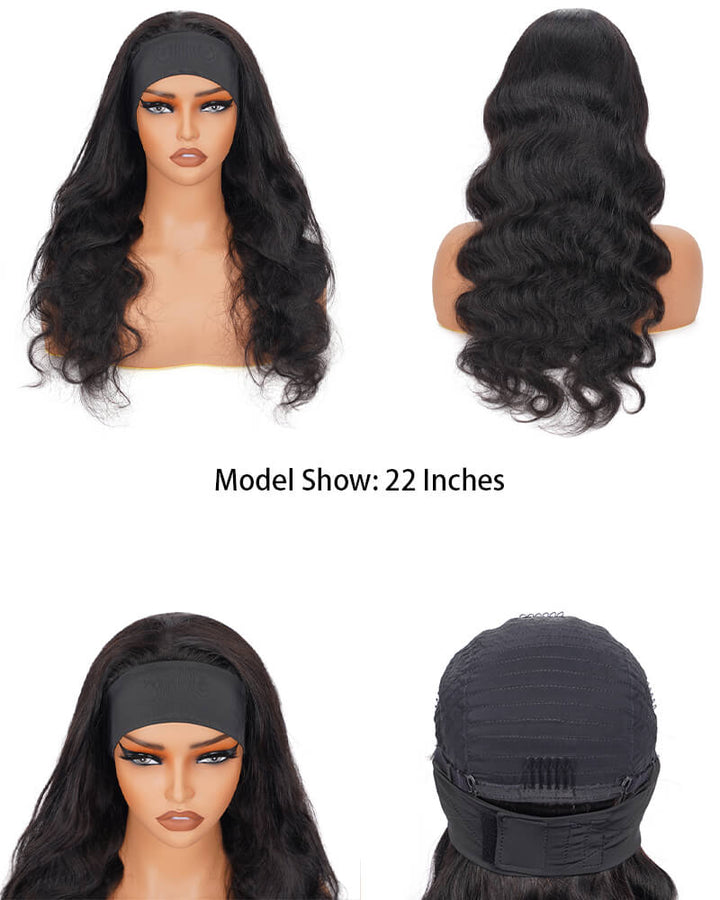 Charmanty Gorgeous Body Wave Headband Wig Natural Black Color 0 Skill Needed