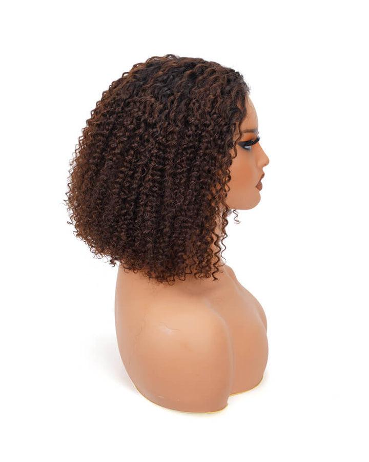 Charmanty Super Natural Omber Kinky Curly Human Hair Wig 5x5 HD Pre-Cut Lace