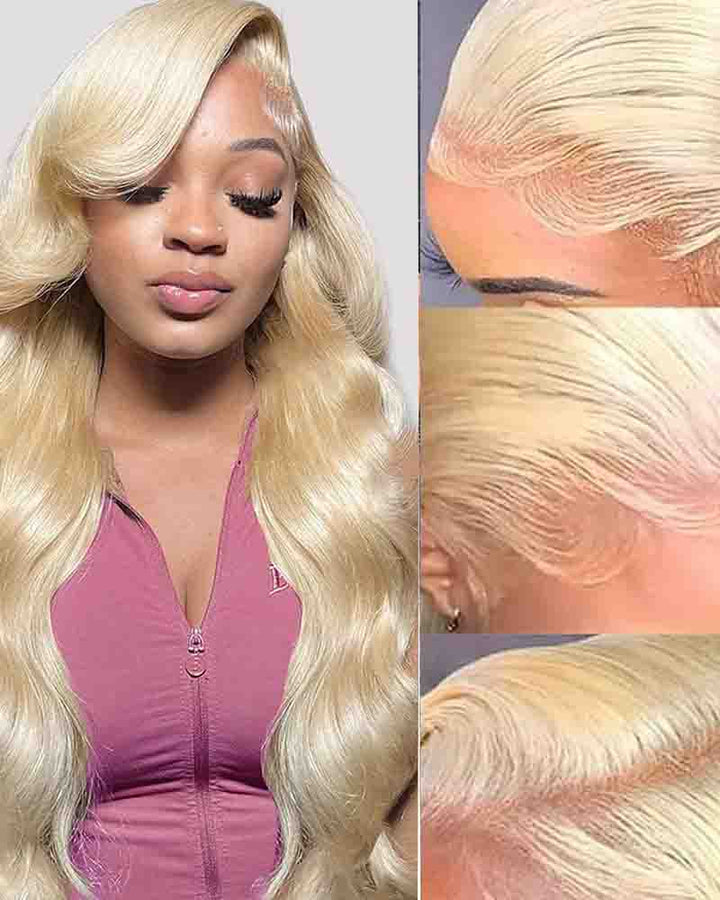 Charmanty Gorgeous Blonde Body Wave Wig Natural Black Color