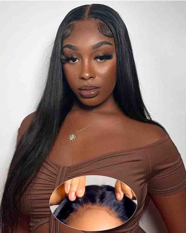 Charmanty Trendy Straight Wigs Human Hair Pre-cut Invisible Lace