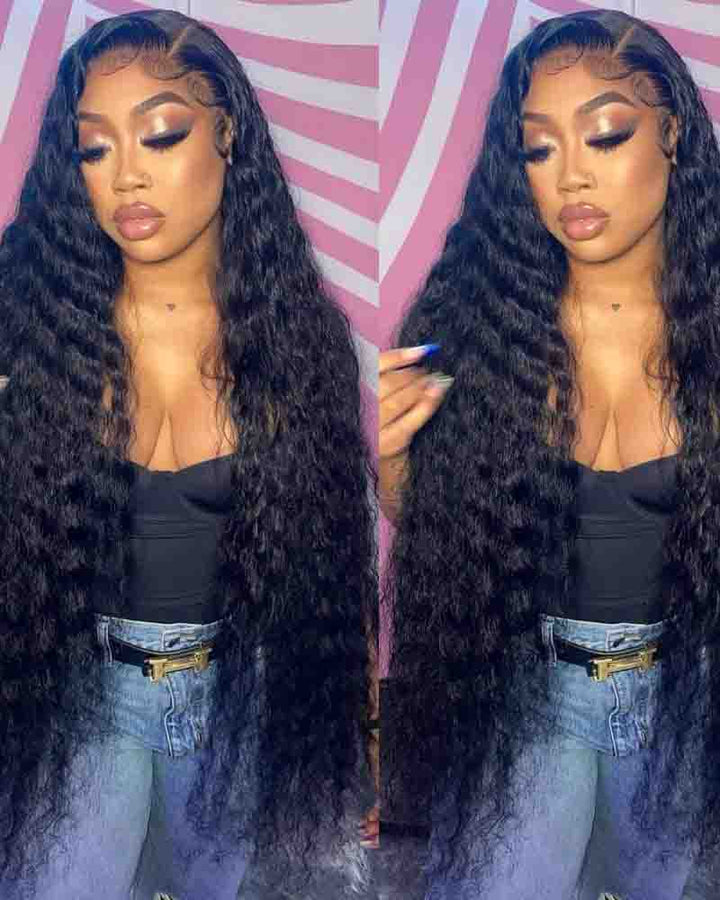Charmanty High Volume Deep Wave Closure Wigs Preplucked For Women