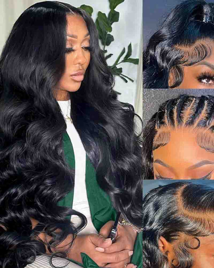 Charmanty Effortless Black Body Wave Wig 6x5 Invisible Lace Human Hair