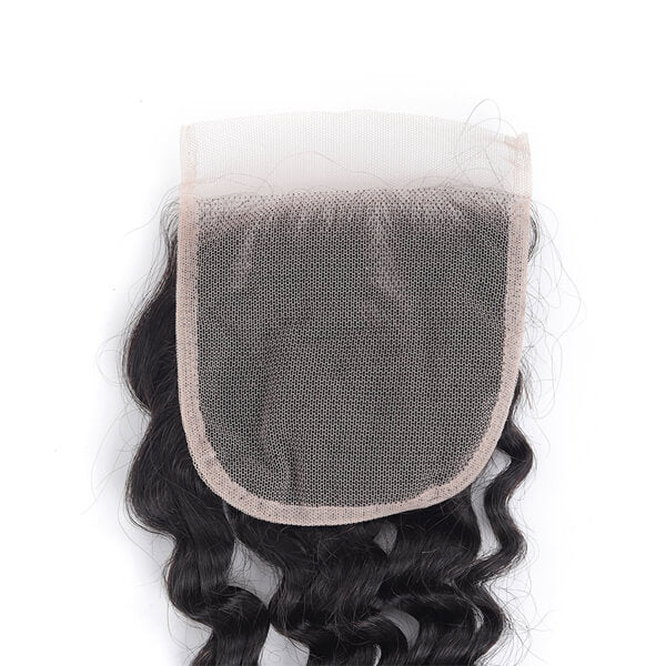 Charmanty Elegant Deep Wave Closure 4x4 Transparent Lace 100% Human Hair