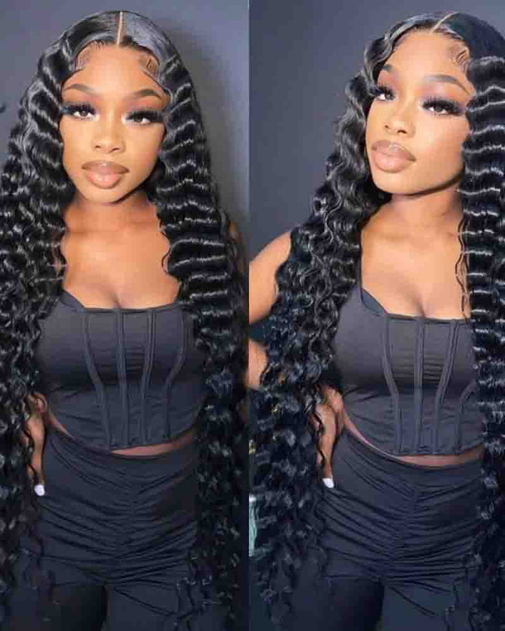 Charmanty Super Natural 30 Inch Deep Wave Wig Natural Realistic Hairline