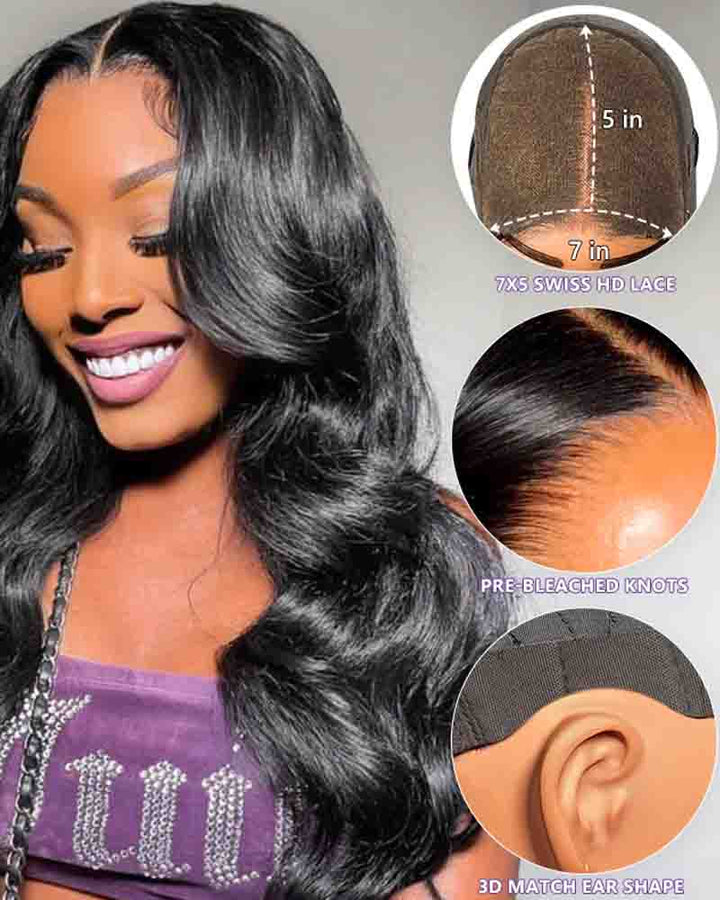 Charmanty Natural 16 Inch Body Wave Wig 13x4 Frontal Lace 